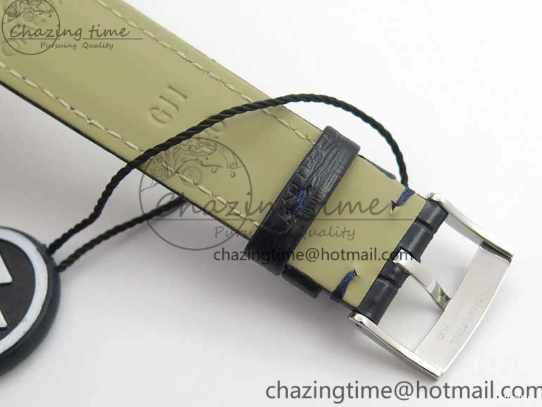 0215 Timeless De Ville Prestige Real PR SS ZF 1:1 Best Edition Gray Dial Blue Markers on Blue Leather Strap MIYOTA 7936